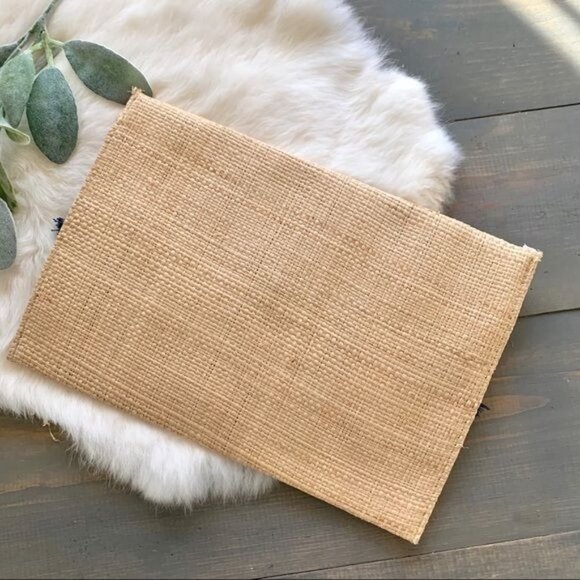 Boho Straw Clutch Purse Multicolored Tassels - Picture 4 of 6